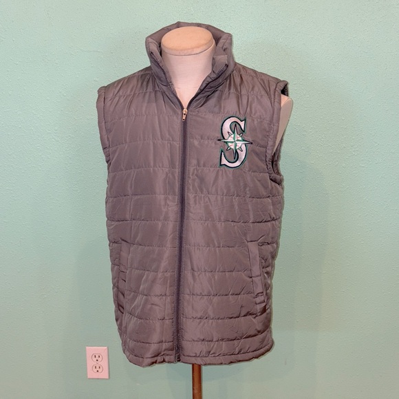 Seattle Mariners Gray Quilted puffer Vest.  Medium. Great condition. - Picture 1 of 4